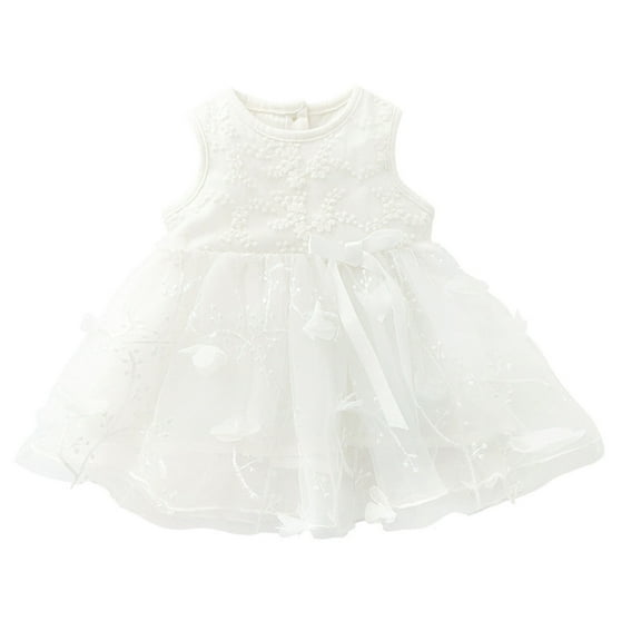 Baby Summer Clothes Toddler Girls Cute Embroidery Lace Mesh Princess Dress Headband Two-piece Set Clothing Outfits