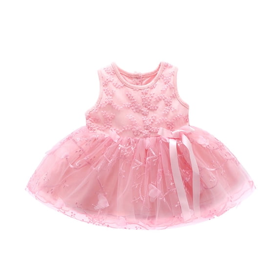 Baby Summer Clothes Toddler Girls Cute Embroidery Lace Mesh Princess Dress Headband Two-piece Set Clothing Outfits