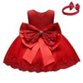 thumbnail image 1 of Baby Summer Clothes Toddler Girls Lace Bowknot Birthday Party Wedding Gown Kids Dresses, 1 of 7