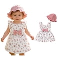 thumbnail image 1 of Baby Summer Dress for Girls Ruffle Sleeve Cute Print Girls Casual Dresses Girls Sun Dress Hats Set Dress for Girls 6-9 Months, 1 of 7