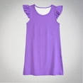 thumbnail image 1 of Baby Summer Girl's Cute Solid Round Neck Flying Sleeve Dress 2024 Casual Dresses For Girl Sundresses For Girl, 1 of 4