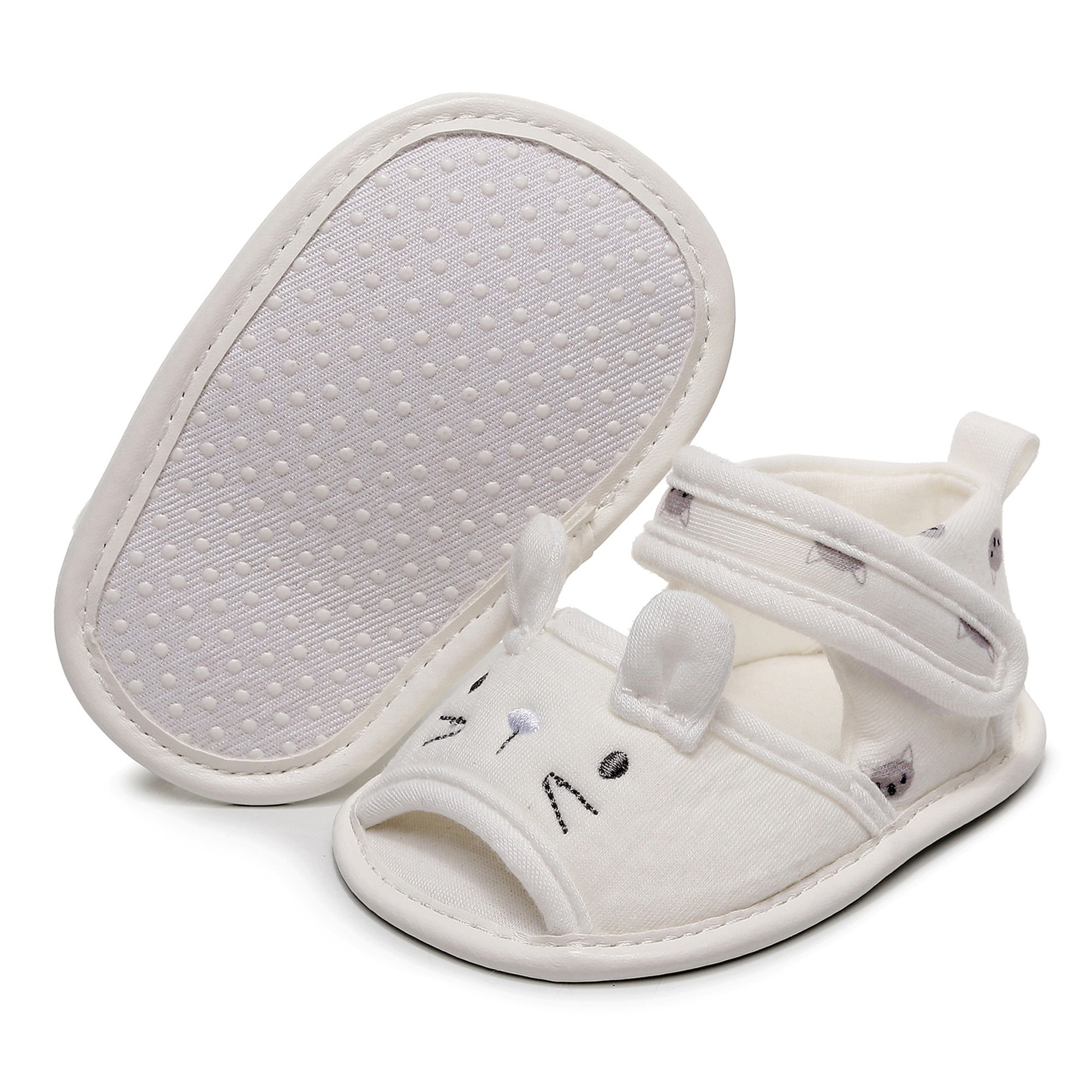Baby Summer Sandals Cute Animal Embroidery Cotton Soft Sole Flat
