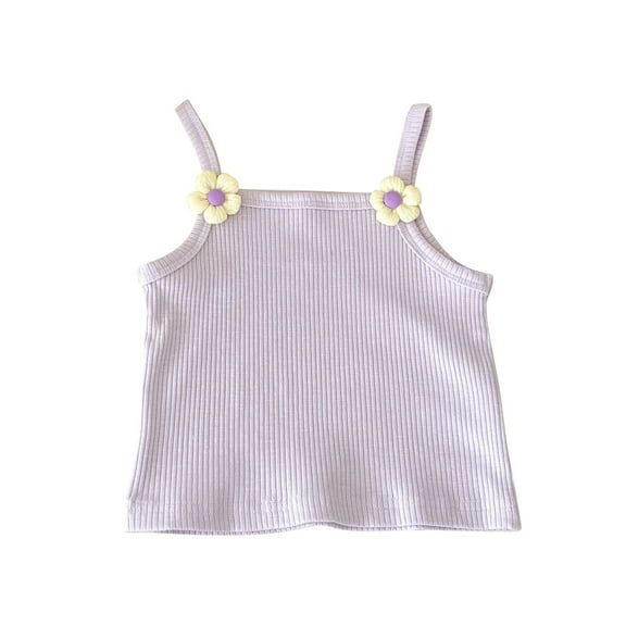 Baby Summer Set Baby Girls Flower Vest Top Mid Waist Bag Fanny Culottes Two Set Tank Tops And Culottes