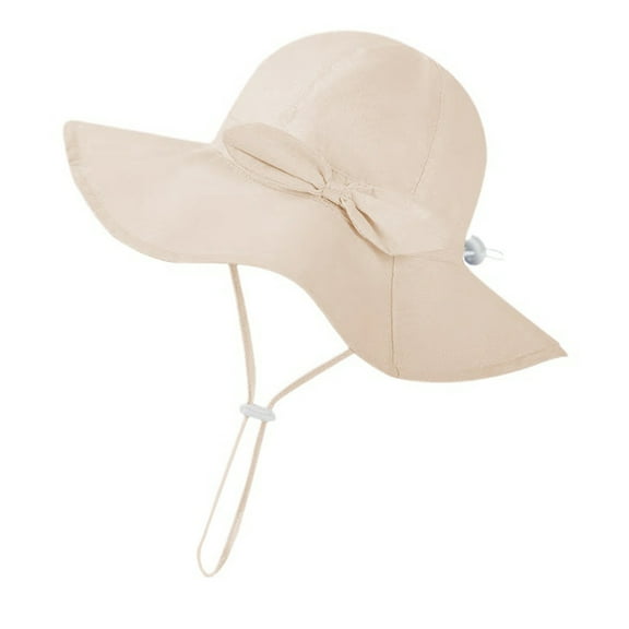 Baby Sun Hat Bonnet Adjustable Outdoor Beach Wide Brimmed Bucket Hat for Infants Headwrap Color