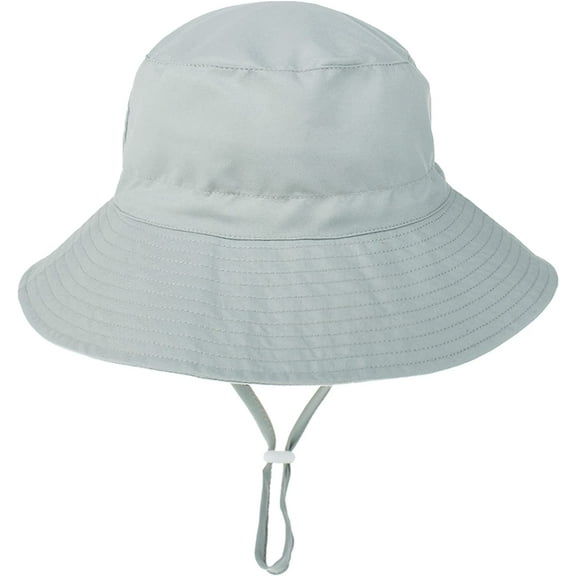 Baby Sun Hat Toddler Beach Swim Hats UPF 50  Summer Bucket Hat Kids Infant Wide Brim Adjustable Sun Hat for Baby Boy Girls Gray 6-24 Months