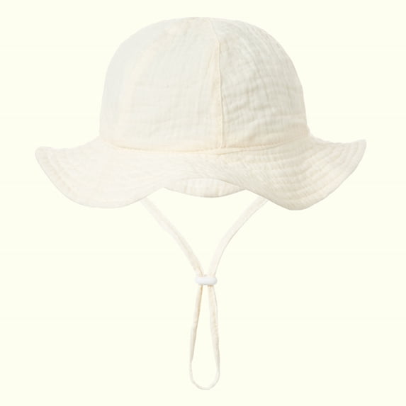 Baby Sun Hat, Toddler Summer Sun Protection Fashion Solid Color Outdoor Sun-hat for 3-12 Months, Cotton Bucket Hat for Beach and Travel