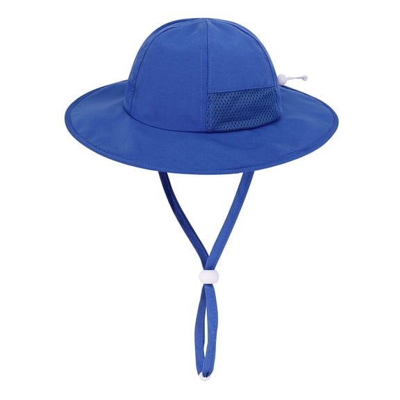 Baby Sun Hat UPF 50+ Wide Brim Adjustable Sun Protection Hat for Kids Toddler Boys,12-24 Months/Blue