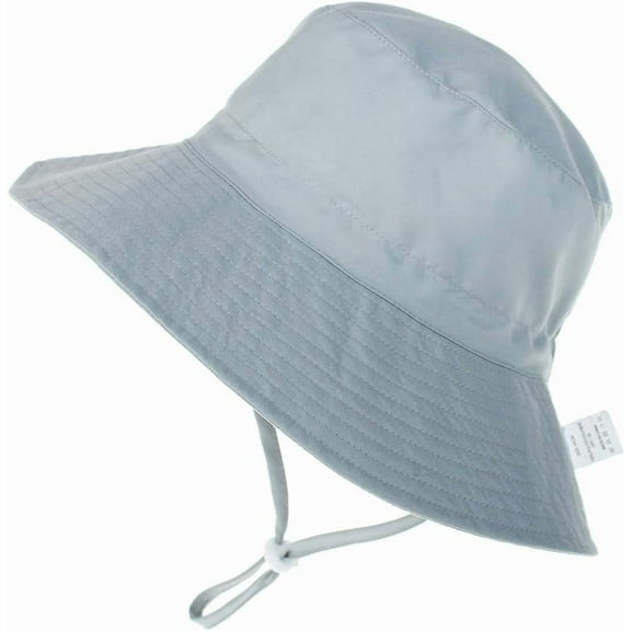 Baby Sun Hat UPF 50  Wide Brim Bucket Hat - Adjustable Infant Toddler Sun Protection for Beach & Outdoor (Light Gray,2-6 Years)