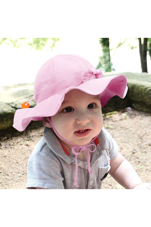 Baby Sun Hat with UPF 50+ Outdoor Adjustable Beach Hat with Wide Brim