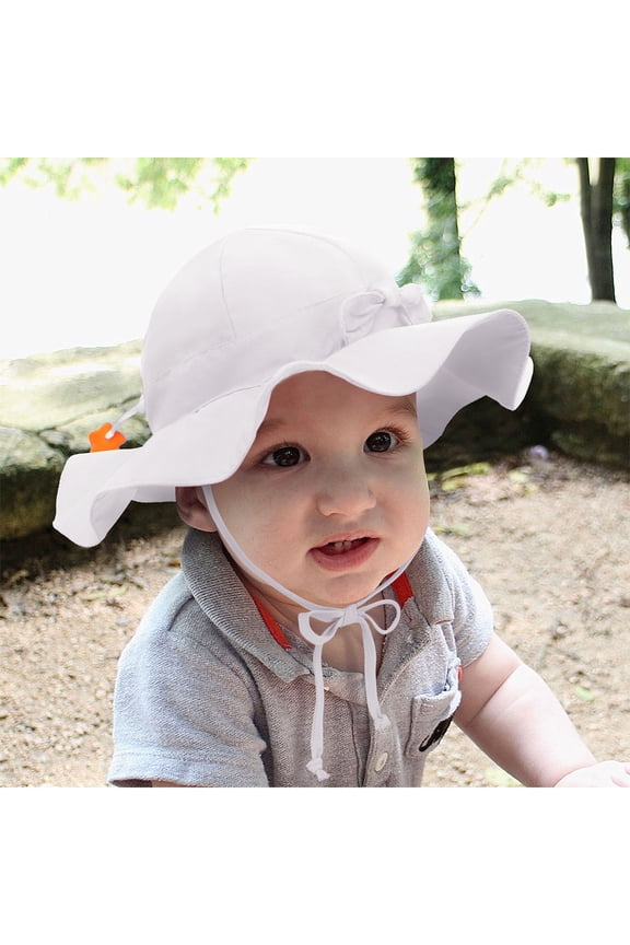 Baby Sun Hat with UPF 50+ Outdoor Adjustable Beach Hat with Wide Brim
