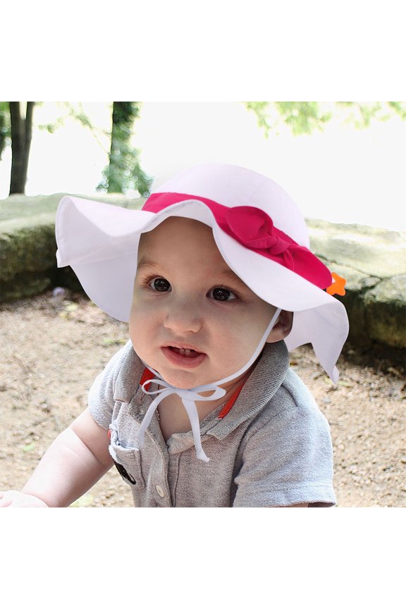 Baby Sun Hat with UPF 50+ Outdoor Adjustable Beach Hat with Wide Brim