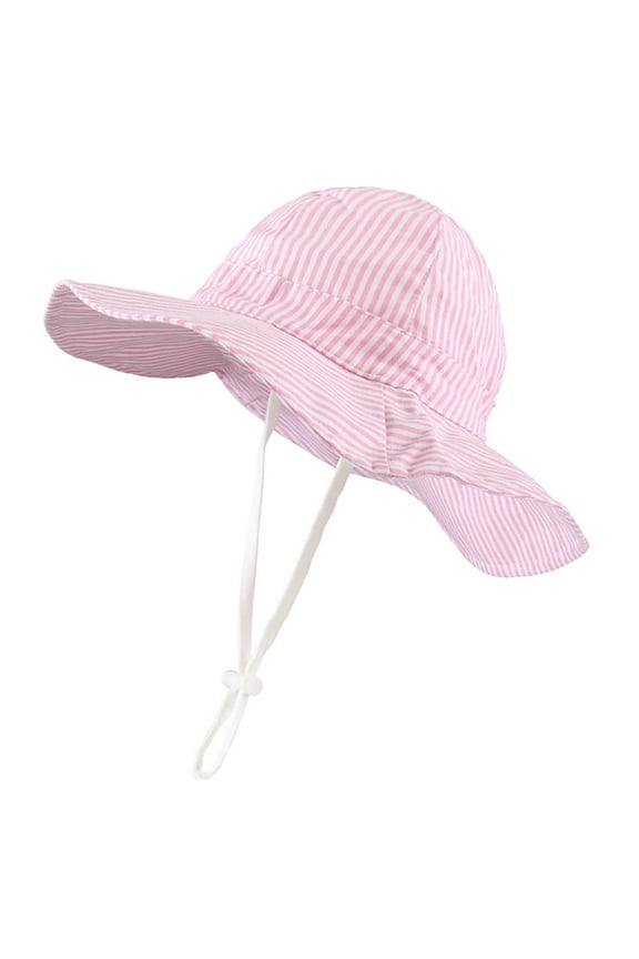 Baby Sun Hats Baby Toddler Girls Summer Solid Sun Hat with Upf 50+ Outdoor Adjustable Beach Hat with Wide Brim Bucket Hat Baby Boy Sun Hat Pink 6 Months-12 Months