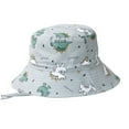 thumbnail image 1 of Baby Sun Hats Toddler Kids Summer Bucket Hat Cartoon Dinosaur Print Wide Brim Sun Hat Soft Breathable Outdoor Beach Hat Fisherman Style Girls Sun Hat Grey 1 Years-2 Years, 1 of 7