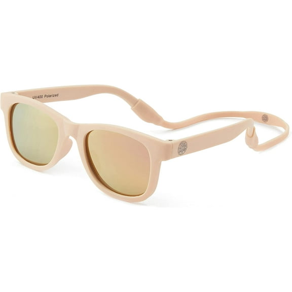 Baby Sunnies Polarized Baby Sunglasses With Strap - Unbreakable Flexible Infant Sunglasses For Toddlers Newborns 0-24 Months - Pink