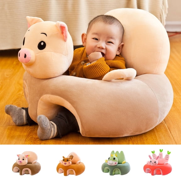 Baby Support Chair Infant Sitting Learning Sofa with Soft Fleece Animals Design Non-Slip Bottom for Spine Protection and Comfortable Play Seating Seasonal Savings for the Holidays