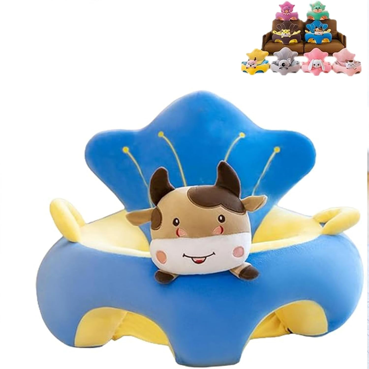 Polka Moo Party – Plush Cow Sofa for Little Sitters (3M–3Y) main image 1