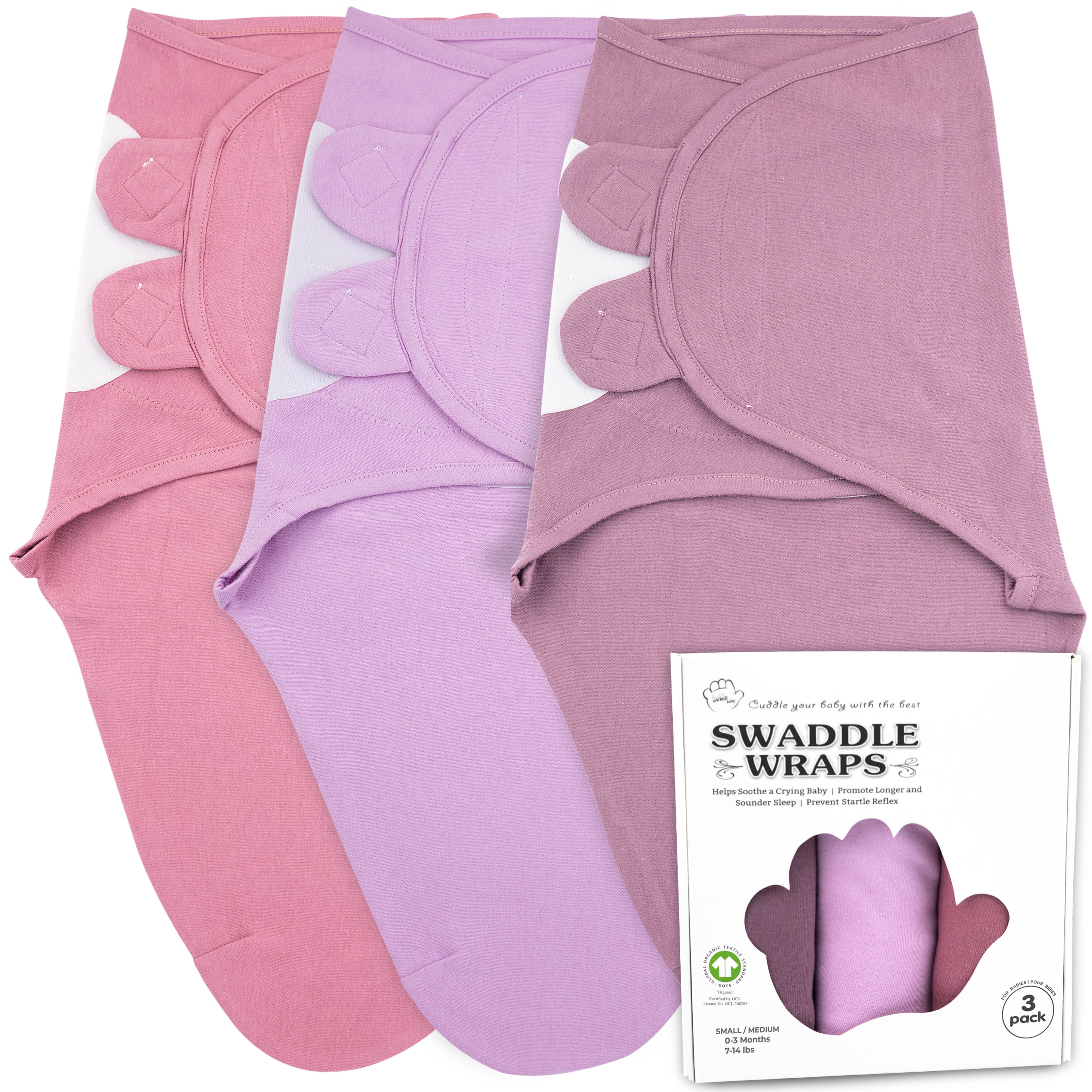 Bublo Baby Swaddles for Newborns - 3 Pack Organic Baby Swaddles for 0-3 ...