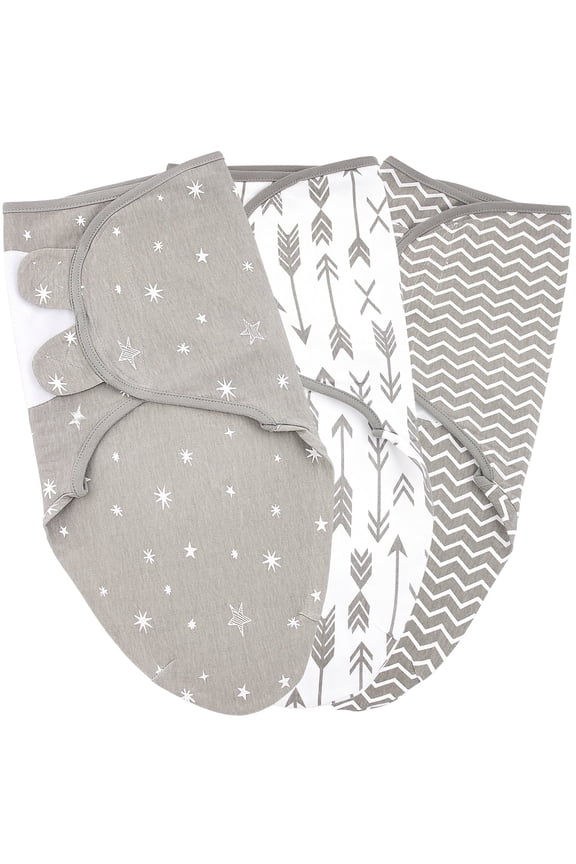 Baby Swaddle Blanket Wrap, 3-Pack 100% Cotton Preemie Swaddle, Baby Swaddles, Premature Size Swaddles Up to 7 Pounds