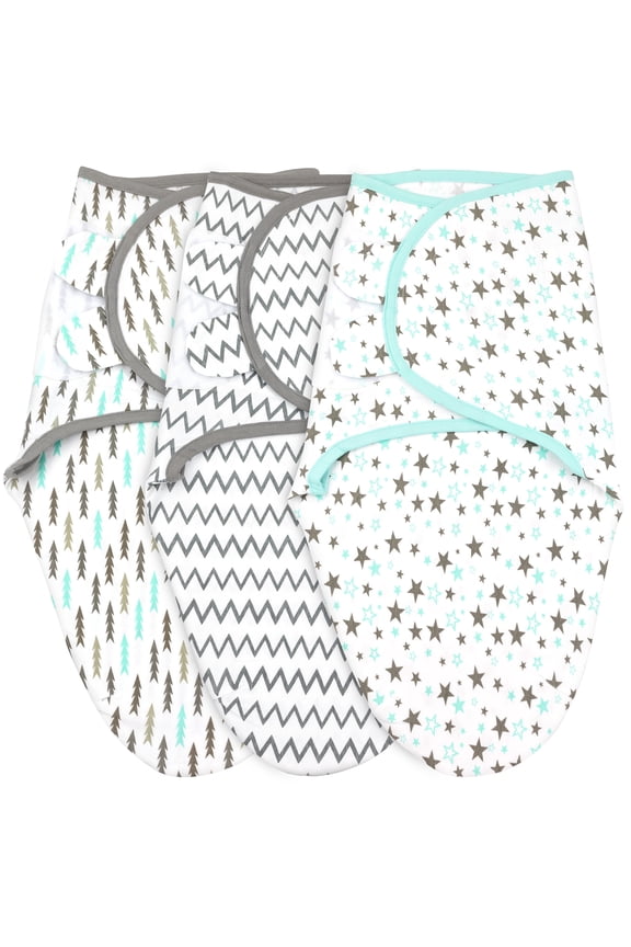 Swaddles for Newborns – 3-Pack Infant Swaddles 3-6 Months – Adjustable Swaddle Sleep Sack – Soft Organic Cotton Baby Wrap for Safe & Cozy Sleep