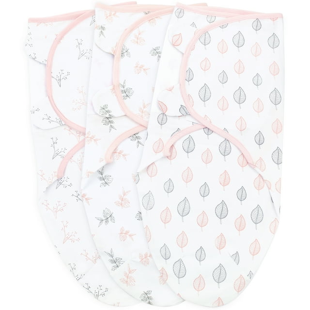 Bublo Baby Swaddles Pack of 3, Newborn Velcro Wraps, 03 Month, 100