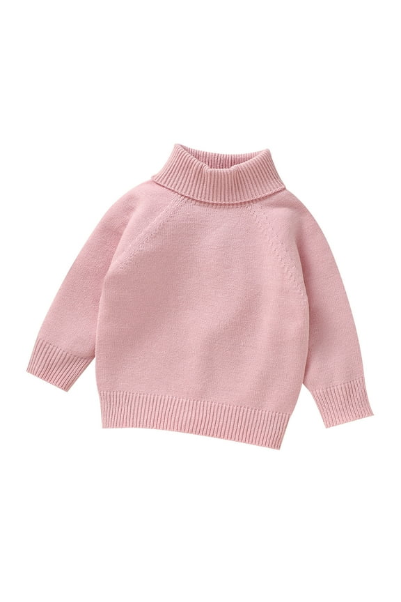 Baby Sweater Baby Knit Cable Turtleneck Soft Warm Toddler High Collar Children Knit Top 2 Years-3 Years