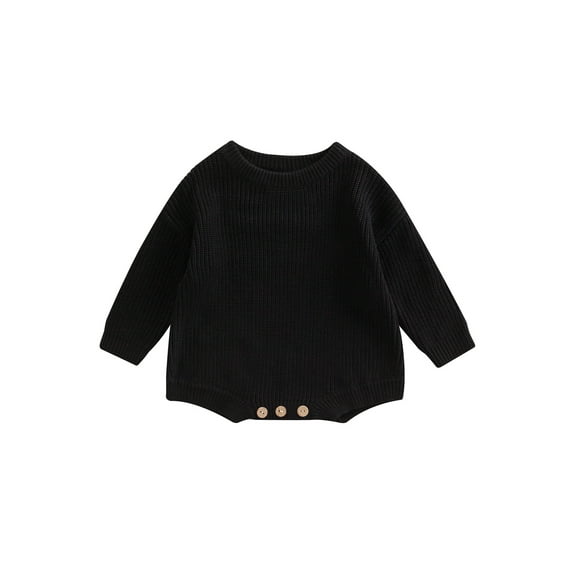 Baby Sweater Boy Girl Winter Clothes Knit Oversize Romper Warm Crewneck Long Sleeve Top Onesie for Infant