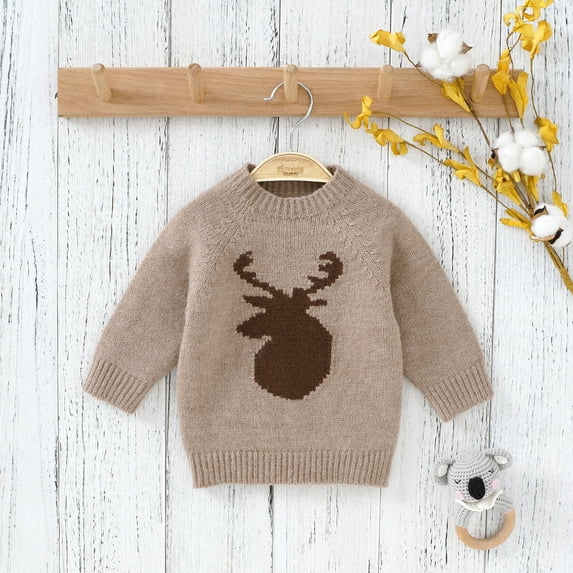 Baby Sweater Knitted Long Sleeve Newborn Girl Boy Tops Autumn Pullover Infant Children Clothing Fashion Christmas Elk Outerwear