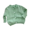 thumbnail image 1 of Baby Sweater Long Sleeve Button Up Mint Green Cardigan Sweater Baby Girl Warm Winter Infant Clothes Boys 1-2 Years, 1 of 3