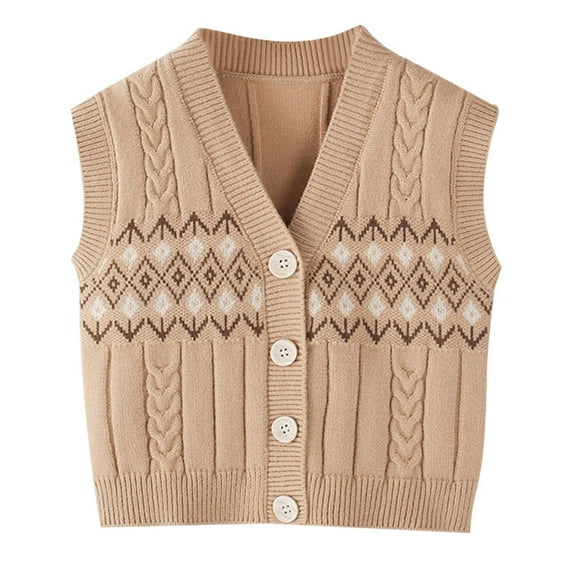Baby Sweater Vest Knitted Soft V Neck Sleveeless Vest