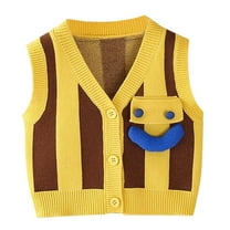 Baby Sweater Vest Knitted Soft V Neck Sleveeless Vest