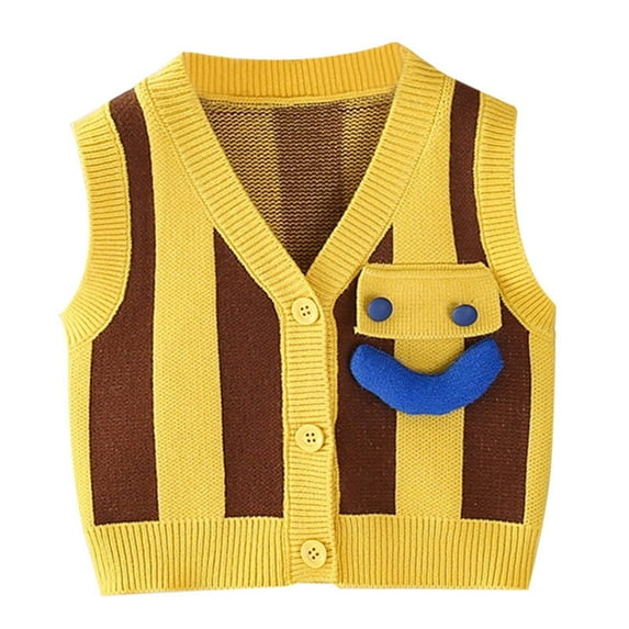 Baby Sweater Vest Knitted Soft V Neck Sleveeless Vest
