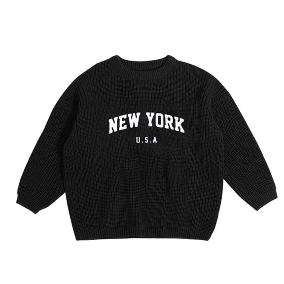 Baby Sweaters Round Neck Long Sleeve Pattern Pullover Top Baby Girl Warm Winter Toddler Sweater 4-5 Years