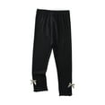 thumbnail image 1 of Baby Sweatpants Summer Casual Girls' Pants Capris Bow Decorative Elastic Thin Children's Pants New Full Length Pants Black 5-6T, 1 of 3