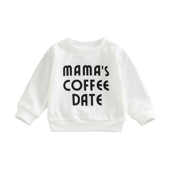Baby Sweatshirt 3 6 12 18 24M Letter Print Design Long Sleeve Round Neck Cute Breathable Pullover Tops