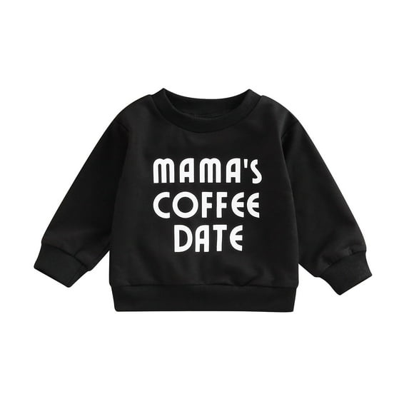 Baby Sweatshirt 3 6 12 18 24M Letter Print Design Long Sleeve Round Neck Cute Breathable Pullover Tops