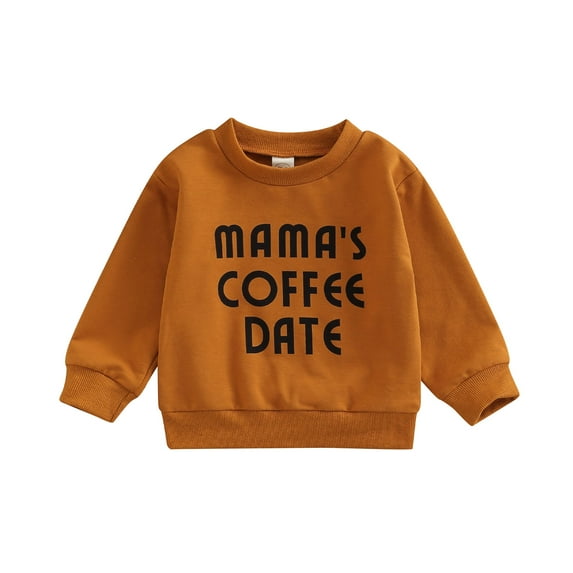 Baby Sweatshirt 3 6 12 18 24M Letter Print Design Long Sleeve Round Neck Cute Breathable Pullover Tops