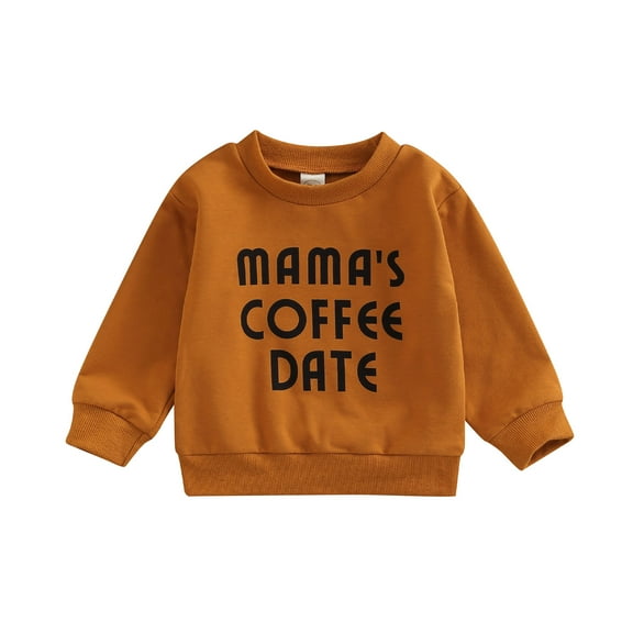 Baby Sweatshirt 3 6 12 18 24M Letter Print Design Long Sleeve Round Neck Cute Breathable Pullover Tops