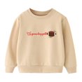 thumbnail image 1 of Baby Sweatshirt Boys Girls Winter Long Sleeve Letter Printing Crewneck Hoodless Tops Kids Clothes Khaki 2 Years-3 Years, 1 of 5