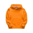 thumbnail image 1 of Baby Sweatshirt Child Kids Solid Long Sleeve Patchwork Thickened Warm Hooded Pullover Blouse Tops Girls Hoodies Orange 130, 1 of 5