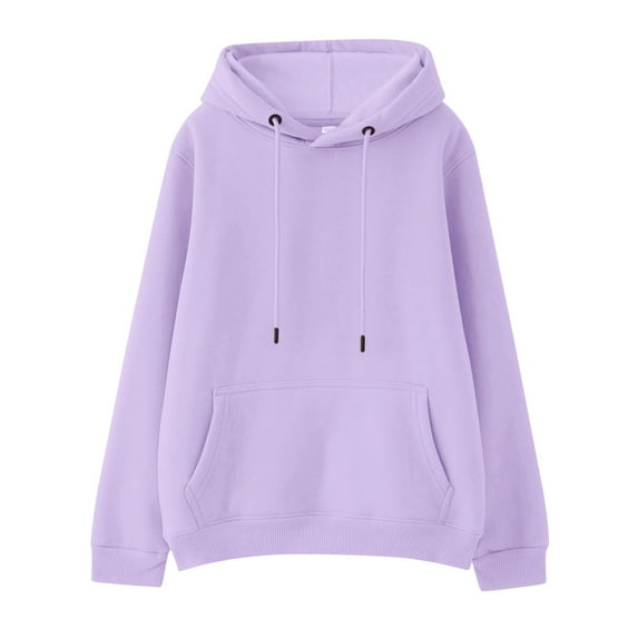 Baby Sweatshirt Child Kids Winter Long Sleeve Solid Color Drawstring Hooded Tops With Pocket Girls Hoodies Purple 120