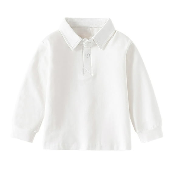 Baby Sweatshirt Fall Winter Boys Girls Long Sleeve Solid Color Crewneck Shirt Tops White 18 Months-24 Months