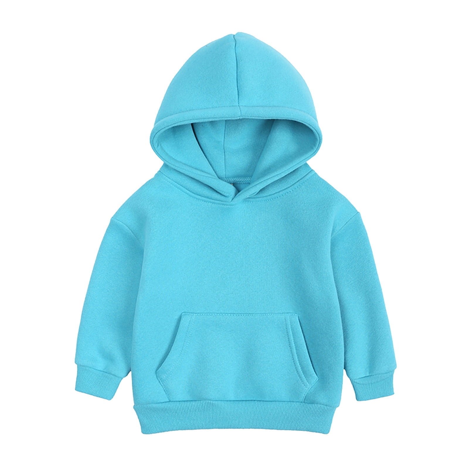 Baby Sweatshirt Kids Solid Color Plus Warm Hooded Pullover