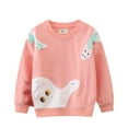 thumbnail image 1 of Baby Sweatshirt Kids Spring Autumn Animal Print Cotton Casual Crew Neck Long Sleeve Pullover Sweater Tops Pink 3 Years-4 Years, 1 of 6