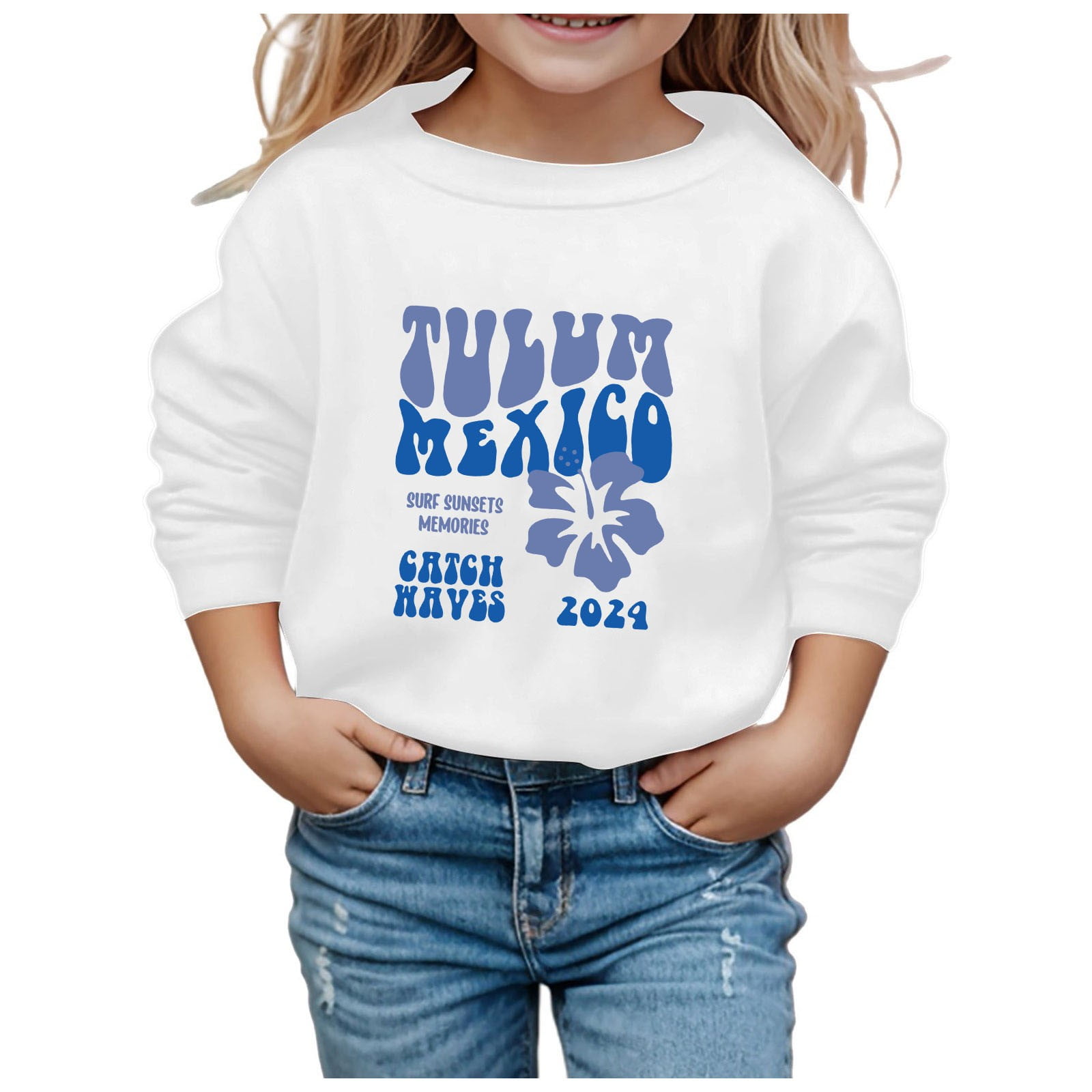 Baby Sweatshirt Pullover Casual Loose Children Crew Neck Long Sleeve