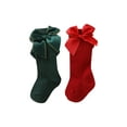 thumbnail image 1 of Baby Sweetie 2 Pairs Toddler Baby Girls Boys Christmas Socks Mid-Calf Length Socks with Bowknot Cotton Winter Cute Socks, 1 of 7