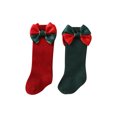 thumbnail image 1 of Baby Sweetie 2 Pairs Toddler Baby Girls Boys Christmas Socks Mid-Calf Length Socks with Bowknot Cotton Winter Cute Socks, 1 of 10