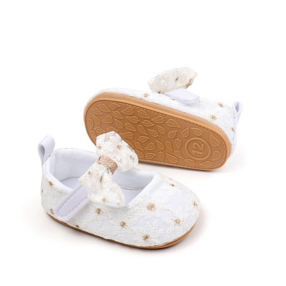 Baby Sweetie Baby Girls Mary Jane Flats Cute Bowknot Wedding Dress Shoes Non-Slip Newborn Sneakers