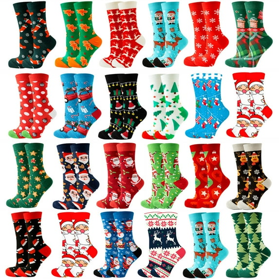 Baby Sweetie Christmas Warm Socks, Soft Elastic Cartoon Snowman Santa Claus Printed Casual Socks Holiday Socks Gift