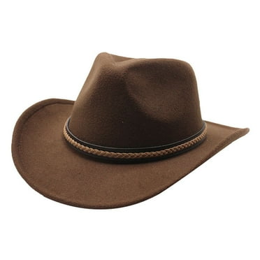 Baby Sweetie Classic Western Wide Brim Felt Hats Cowboy and Cowgirl Hat for Women and Men with Decorative Band