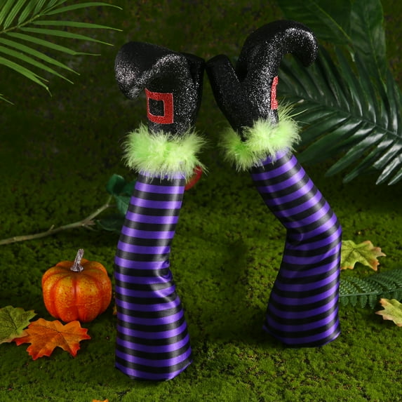 Baby Sweetie Halloween Wicked Witch Legs Prop Wickedly Halloween Ornamen for Party Favor Indoor Outdoor Home Decor